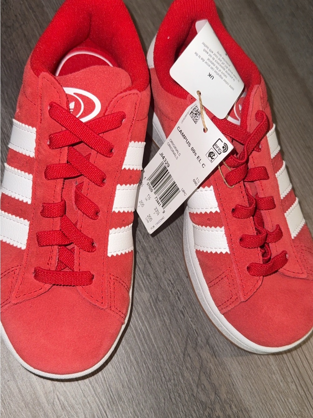 adidas Kids Campus Suede Sneakers - Red/White NWT